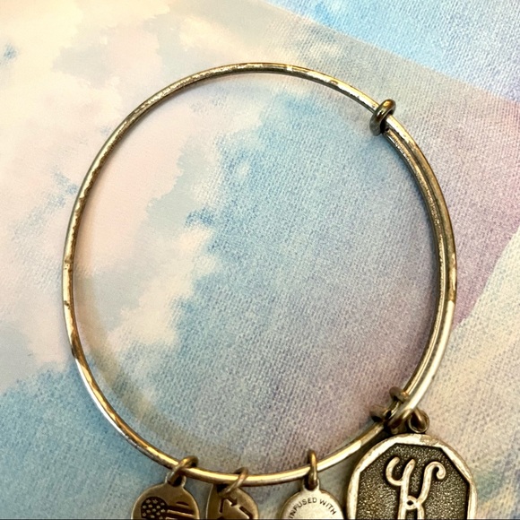 Alex and Ani Letter ‘K’ Silver Charm Bracelet - Picture 2 of 3